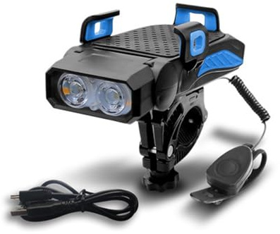 bergxperten pikfein RadGenie Smart 4-in-1: Die Innovative Fahrrad Handyhalterung Wasserdichter Handyhalterung für Fahrrad mit LED - Lichtern, Smartphone - Halterung und 360° Verstellbarkeit