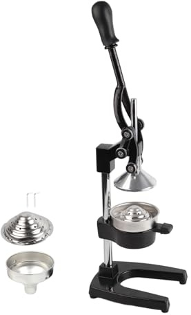 Spremiagrumi manuale, spremiagrumi in acciaio inox, per limoni, arance, lime, melograni, ristorante, bar, uso domestico, nero, altezza 40 cm.