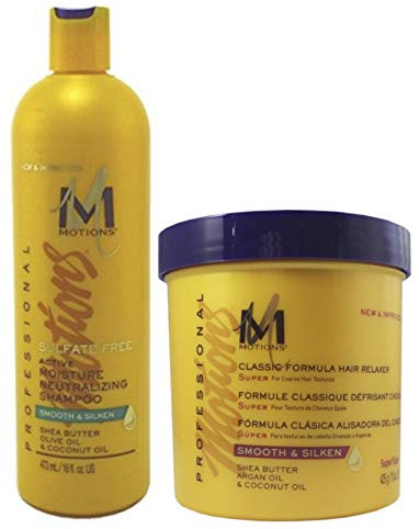 Motions Active Moisture Neutralizing Shampoo - 16oz + Professional Super Hair Relaxer, 425g /15oz