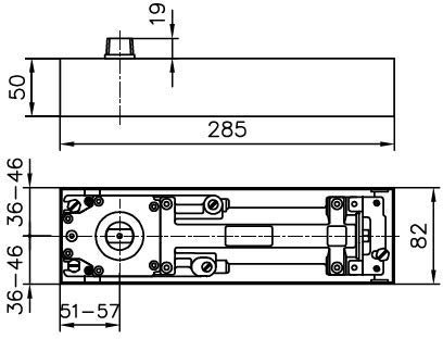 Dormakaba BTS 75 V - Chiudiporta a pavimento, con dispositivo di bloccaggio a 90°