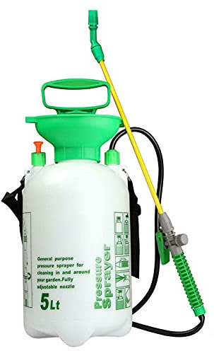 True Face Garden Pressure Sprayer Bottles 5L Handheld Pump Action Bottle for Weed killer, Fertilizer, Pesticides, Cleaning & Watering Plants Indoor, Outdoor White