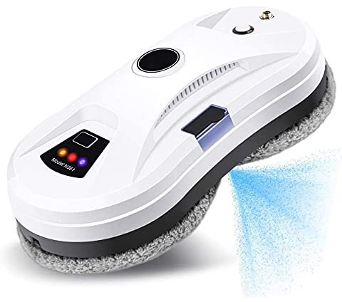 JIXIN Robot Lavavetri per Piastrelle in Vetro per Interni Ed Esterni Kit Detergente Intelligente per Finestre con Telecomando, Robot per La Pulizia Intelligente dei Vetri