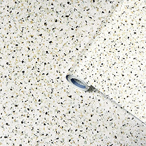 Venilia Klebefolie Greenline | Granit Steinoptik Weiss | 45cm x 2m, Stärke 95μ | selbstklebende Möbel-Folie, Dekofolie, Küchenfolie | aus 100% recyceltem Plastik - ohne Phthalate | Made in EU