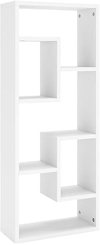 vidaXL Wandregal Hängeregal Bücherregal Schweberegal Wandboard Wandschrank Dekoregal Büroregal Freischwebend Regal Weiß 36x16x90cm Holzwerkstoff