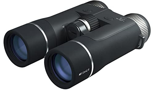 NOBLEX Fernglas NF 10x42 R Advanced | Premium Jagd Fernglas für Erwachsene mit präzisem Laser Entfernungsmesser bis zu 2.300 Meter und Winkelmesser | Mit hellem OLED-Display | schwarz