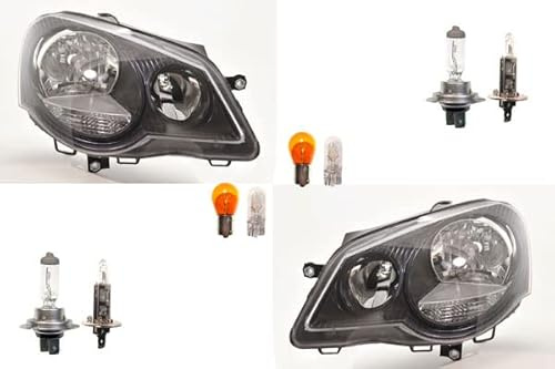 Johns, Scheinwerfer Halogen Front passend für VW Polo 02 9N 05-12 Leuchtmittel Satz L R