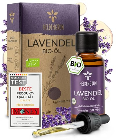 Heldengrün® BIO Lavendelöl [100% NATURREIN] Ätherisches Öl 50 ml | Lavandula angustifolia · floral, frisch & voller Seele · Bio-zertifiziert (DE-ÖKO-005) · Deutsches Startup