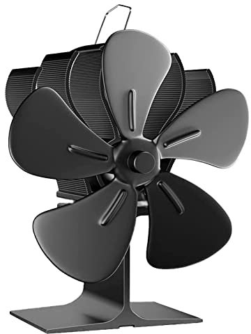 Ventilateur de cheminée silencieux à 5 pales - Chauffage d'air à démarrage rapide - Convient pour poêle à gaz/pellets/bois/bûches