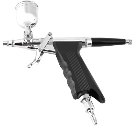 Multi-Purpose 0.3mm Side Feed Trigger Airbrush Paint Spray Gun Kit with 2 Cup Set 7cc/10cc for Tatoo Cake Decorating Nail Beauty Painting and Leather Repair