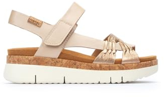 Pikolinos Palma Sandalias Cuña Mujer | en Cuero | Suela Extraligera en Color Oro