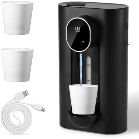 Roadtime Distributeur automatique de bain de bouche pour salle de bain, distributeur mural sans contact avec 2 gobelets magnétiques réutilisables, récipient pour bain de bouche (noir)