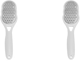 Juego de 2 limas profesionales de acero inoxidable para pedicura, placa grande para talones, color blanco, 236 x 65 x 30 mm