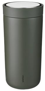 Stelton To-Go Click | Thermobecher, doppelwandige Isolierflasche - Rostfreier, auslaufsicherer Kaffeebecher/Teebecher mit Smart-Click-Deckel - Heiße & kalte Getränke - 0,4 Liter, Dark Forest