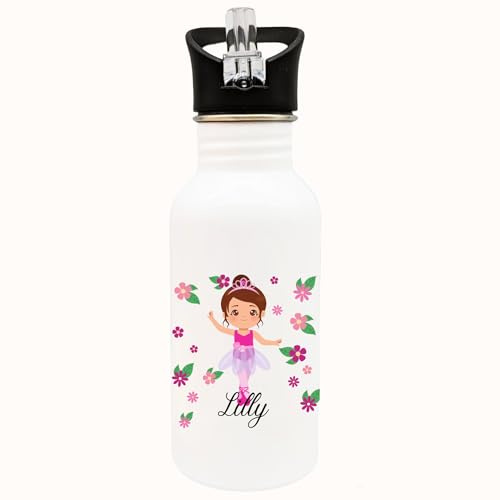 Personalisierte Trinkflasche mit einer süßen Ballerina | Thermosflasche für Kinder | Handveredelt von ManufakturZauber