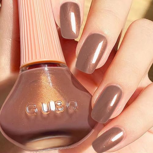 DouborQ Dark Nude Glitter Nail Polish Long-lasting Glossy Nail Art Varnish (11)