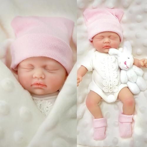 Mire & Mire 7 Reborn Baby Dolls Silicone Full Body Baby Soft Mini Realistic Newborn Baby Dolls Real with Feeding Accessories