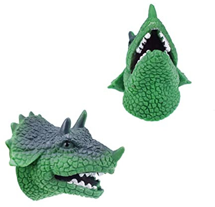 Alasum 2stücke Dinosaurier Handpuppe Spielzeug Für Junge Mädchen TPR Material Mund Öffnet Und Schließt Triceratops Design Lebendige Farben Geeignet Für Rollenspiele Und