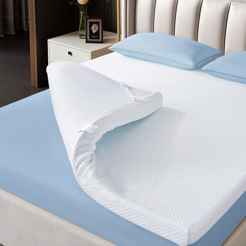 Vipfree 3 Inch Cooling Memory Foam Mattress Topper King Size, High Density Gel Bed Topper, Pain Relief & Breathable, Non-Slip Design with Removable & Washable Cover, CertiPUR-US Certified