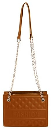 LXJLXD Sac à bandoulière, sac à bandoulière vintage décontracté avec grilles pressées, élégant et polyvalent pour les personnes à la pointe de la mode (orange), Orange, As shown in the picture (error
