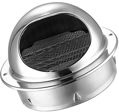 Stainless Steel Range Hood Vent Cap 100mm Polished Thickened | Silver Finish, Filter Mesh Design, Outdoor Use, Practical Exhaust Outlet Cover with Good Installation Effects
