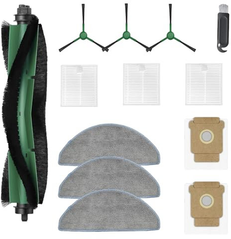 HIYOUNG Ricambi per Roomba Combo 2 Essential/IRobot Roomba 105 Combo, 1 spazzola principale, 3 salviette, 3 filtri, 3 spazzole laterali, 2 sacchetti per la polvere, set di accessori
