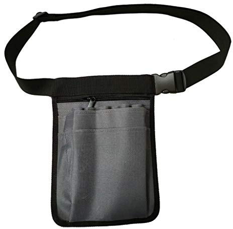 Mumuve Zaino per infermieristica con tasca per attrezzi medici, marsupio per stetoscopi, forbici da bendaggio,, grigio, 18x25cm