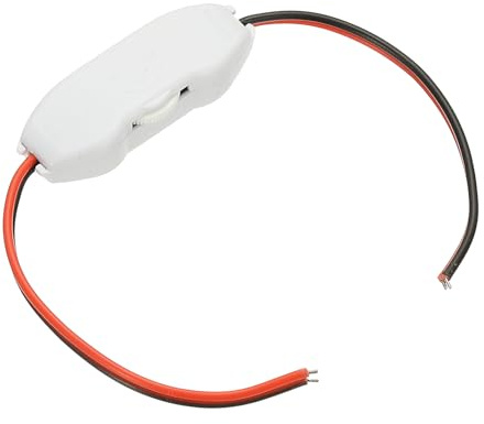 sourcing map LED Strip Dimmer, DC 12V to 24V 6A Rotary Brightness Adjustable Controller Lamp Switch with Wire Leads for Single Color Strips, White