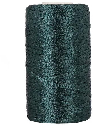 Polypropylen Flache Macrame Cord | Breite: 3mm | Gewicht: 100 G | Makramee Garn | Garn Zum Häkeln | Makramee Band | Makramee Schnur | Gilt Für Häkeln, Stricken, Dekoration, DIY Handwerk (Dunkelgrün)