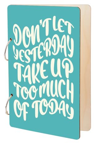 SUPERDANT Album Carte Postale en Bois pour Cartes de Vœux Texte de Motivation Presentoir Carte Postale de Cartes Postales Rangement Photo à 2 anneau Livre de Cartes