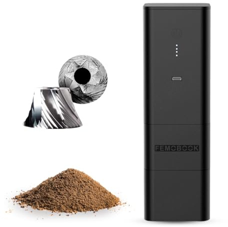 Femobook Electric Coffee Grinder A2 Black Rechargeable Cordless Portable Electric Grinder Outdoor Tool-Free Disassembly