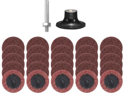 sourcing map 26pcs Quick Change Discs Set 2 Roll Lock Sanding Discs with 1/4 Shank Pad Holder Medium Grit Surface Conditioning Disc for Polish Rust Removal