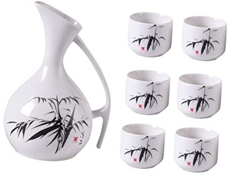 HOLIDYOYO De Blanco De Tazas Hogar Estampado De Copas De De Dispensadores De Antiguos para Servir Sake