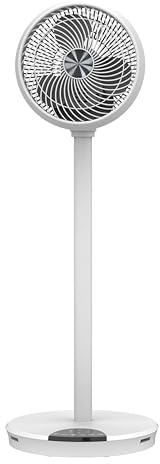 Techly 621673 Ventilatore 9 2 in 1 con Piantana a 2 Altezze 12 velocità con Telecomando Oscillazione a 720° e Timer Bianco