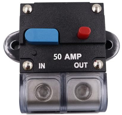KIXZSAZ Disjoncteur automobile en plastique contre les surcharges professionnelle remplacement haute conductivité fusible de boîte de son manuel, Bouton Bleu 50A
