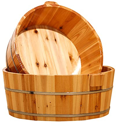 Secchio per pediluvio in legno per spa del piede, vasca per piedi in legno massello per ammollo dei piedi, ciotola per pedicure domestica per il massimo relax