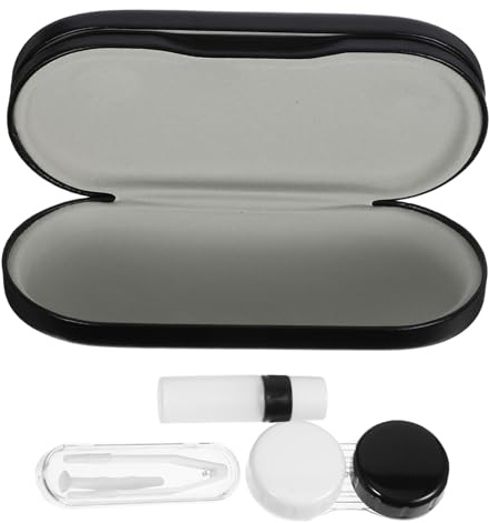 DRESSOOS 1 Juego Estuche de Lentes de Contacto y Cosmético Caja de Viaje para Lentes de Contacto Estuche Doble Diseño Profesional y Duradero para Mujeres