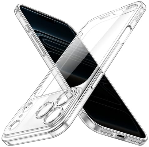 JETech Cover Slim per iPhone 17 Pro Max, Trasparente | Protezione per Fotocamera, Custodia Design Ultra Sottile e Leggero, Retro Trasparente, Stile Minimalista