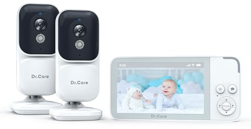 Dr. Care NeoView 3.5” Video Baby Monitor with Camera and Audio, No WiFi | Night Vision, Real-Time/VOX Monitoring, Temperature Sensor, Lullabies, No Wi-Fi (Supports Up to 128GB)