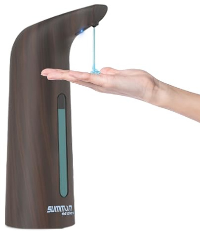 Summon The Elve Seifenspender Automatisch Kunststoff,400ml,4 Dosierstufen | Berührungsloser Batteriebetriebener Elektrischer mit Sensor, No Touch Soap Dispenser für Bad,Küche,Flüssigse