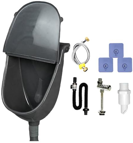 Wandmontiertes Urinal - Verstellbares Auswaschdesign Haltbares Badezimmer Urinal mit Deckel, einfach zu installieren und zu warten, beinhaltet Spülschlauch und sichere Passform | Perfekt für Schlafsäl
