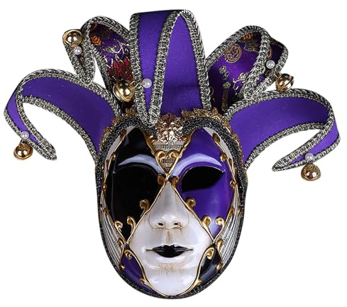 Generisch Maschera integrale da uomo e da donna, colorata, maschere di carnevale, maschere d'epoca, veneziana, per carnevale, cosplay, accessori festival, accessori per feste in maschera, carnevale