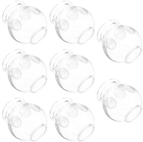 ARTSEWPLY Ventouses en Verre Épais Lot de 8 Poignées Antidérapantes pour Thérapie à Domicile Ciblant Douleurs Musculaires du Dos et Bras