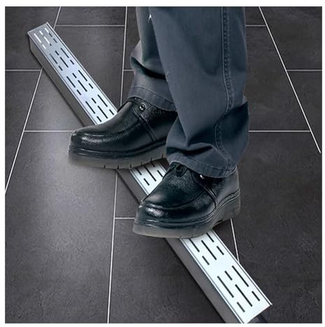 Canalina scarico acqua piovana esterno,Canale di scolo 1m con griglia per scarico,piccolo canaletta scolo acqua piovana acciaio inox 304,Canalina Lineare per Terrazza(H5*W3.5CM/H1.96*W1.38IN)