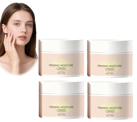 Priming Moisture Cream, Makeup Gripping Primer, Smoothing & Hydrating Face Moisturizer, Priming Moisturizing Cream, Lightweight, Non-Greasy, Skincare for Soft Radiant Skin. (4pcs)