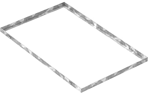 Fenau | Cadre pour caillebotis (en acier) - Dimensions : 500 x 800 x 28 mm - pour grilles d’une hauteur de 25 mm - (pour caillebotis: 490 x 790 x 25 mm)
