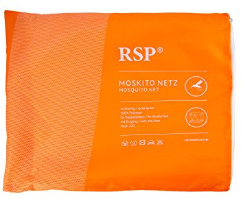 Moskitonetz Box Home/TRAVEL inkl. Transporttasche Ösen und Schnüre - für Doppelbetten - das Original von RSP ® (Orange mit Eingang)