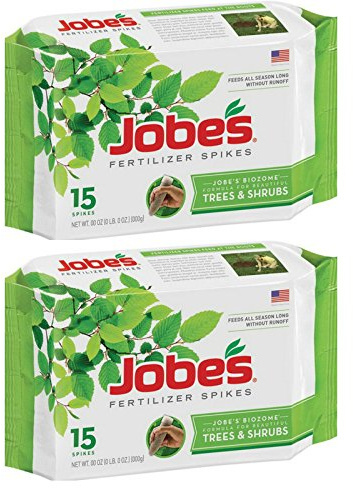 Jobe's Tree Fertilizer Spikes, 16-4-4 Time Release Fertilizer for All Shrubs & Trees, 15 Spikes per Package - 2