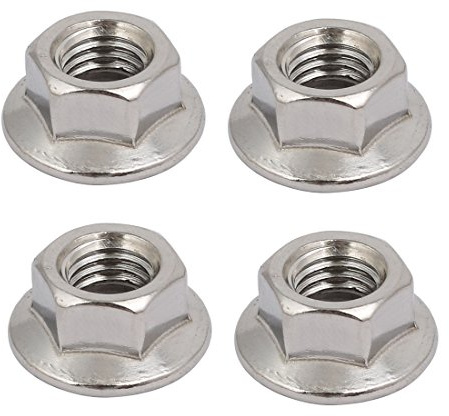 sourcing map 4Stk. Links Hand Flanschmuttern Metrische Gewinde M12x1,75mm | 304 Edelstahl