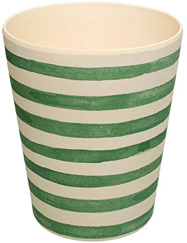 alles-meine.de GmbH 2 Stück Kunststoff Trinkbecher/Becher - Streifen - grün - Creme/beige - 300 ml - BPA frei - aus Kunststofffasern - Tasse - Zahnputzbecher/Malbecher ..
