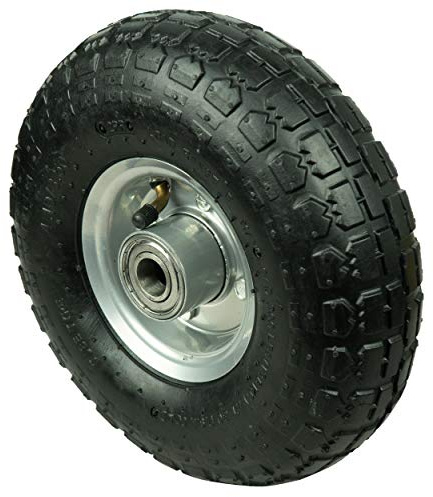 HRB Luftrad für Sackkarre, 260 mm mit Stahlfelge, Tragkraft 130 Kg, Eratzrad mit hochbelastbarem Kuellager, gute Laufeigenschaften